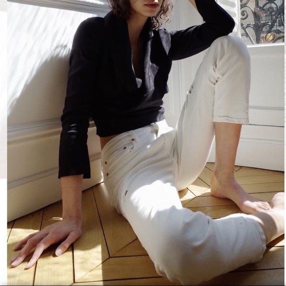 Zara Woman Off White The Slim Boyfriend Straight Leg Jeans Size 4 - Picture 3 of 10